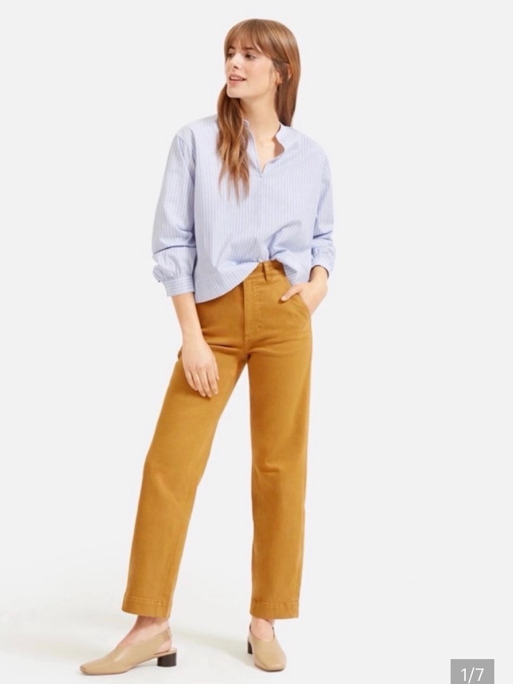 Everlane Straight-Leg crop pants  in Mustard